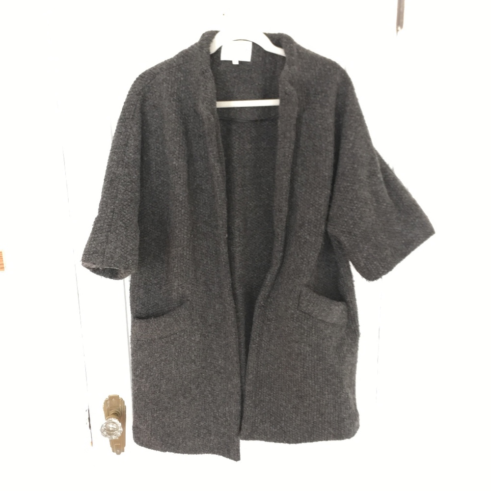 Emerson Fry Topper Coat - Iron Pebble Wool - XS